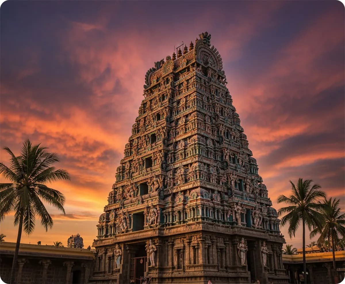Meenakshi Amman Temple, a temple Zion Taxi serves from Madurai